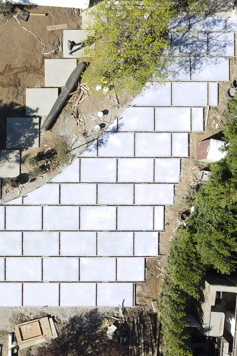 A concrete driveway entrance with beautiful concrete blocks